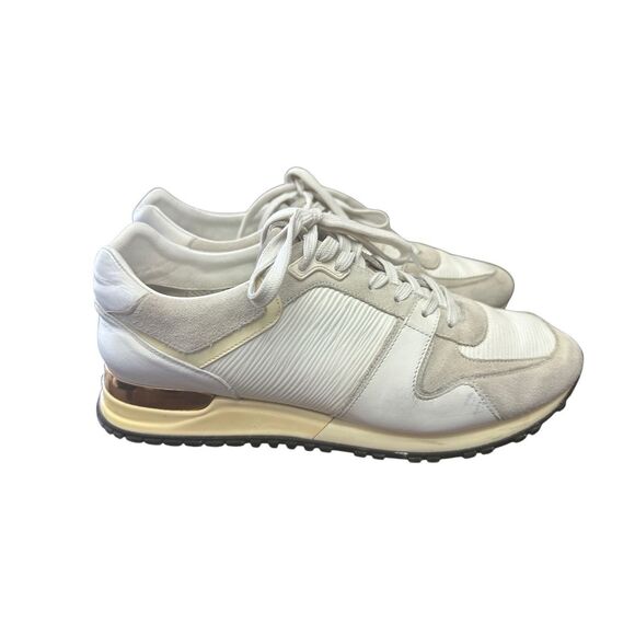 Louis Vuitton White/Grey Suede And Leather Run Away Low Top Sneakers Size  39 US - Picture 2 of 10
